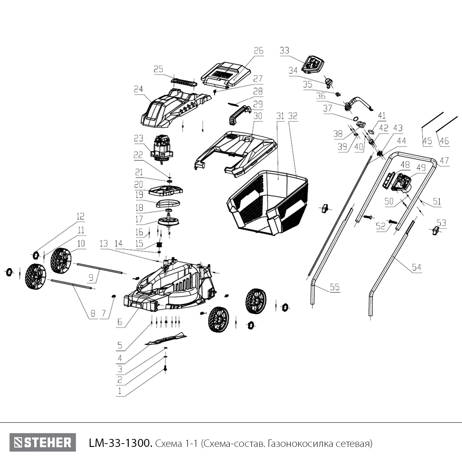 Газонокосилка сетевая LM-33-1300