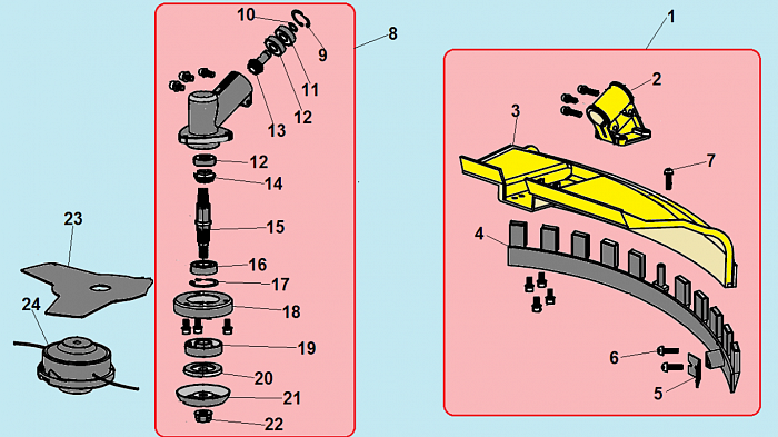 8 РЕДУКТОР - КОЖУХ ТРИММЕР CHAMPION Т433S-2
